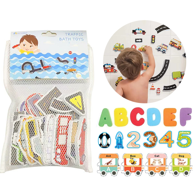 Number Puzzle Foam - Bebek Banyo Oyuncakları Harf Sayı Trafik