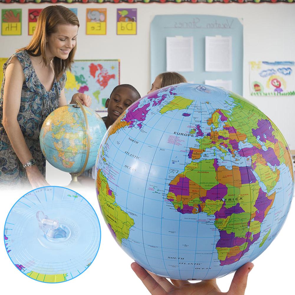 Educational Globe For Kids - 12/16 inç şişirilebilir küre plaj topu