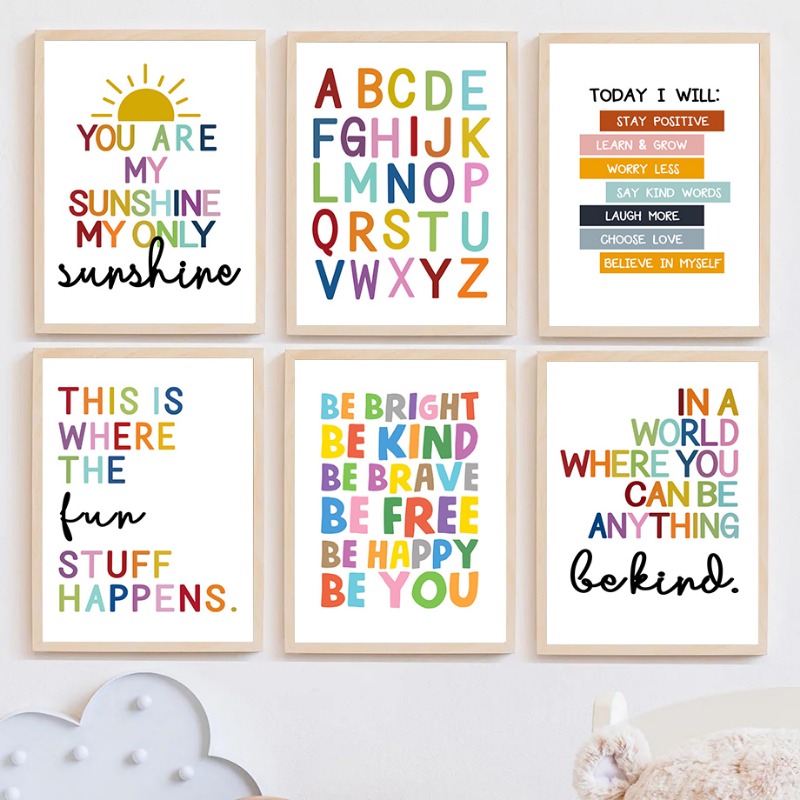 English Kids Education - İngilizce Eğitim Posteri Alfabe Numarası Renk