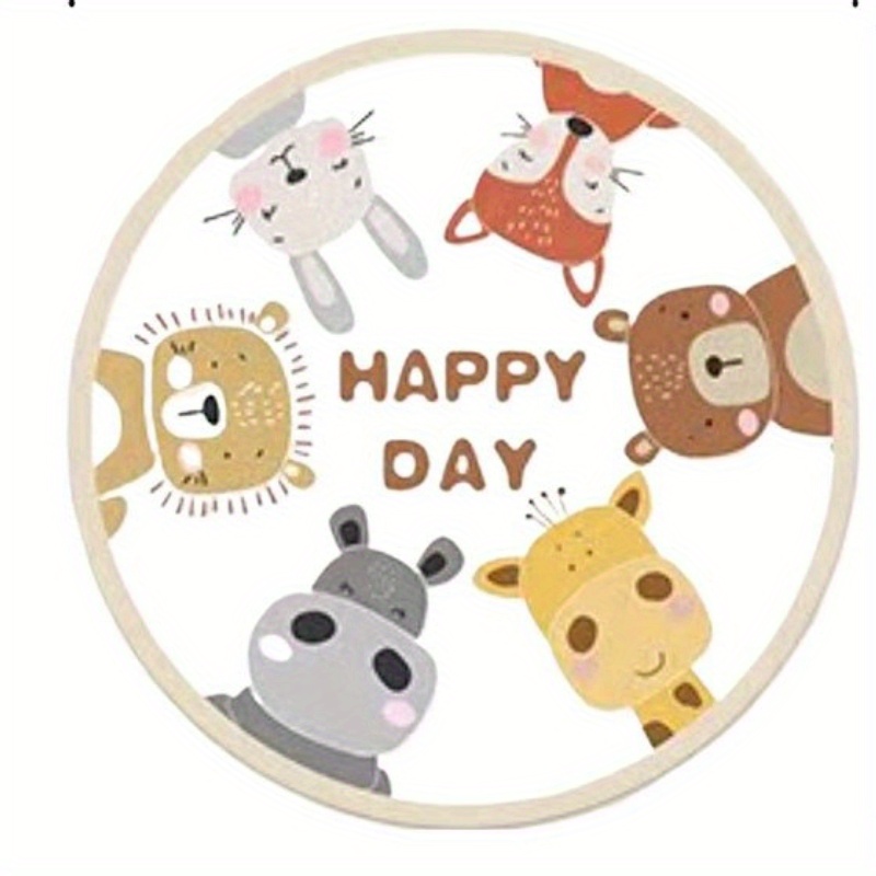 Mutlu Hayvanlar Yuvarlak Halı  - Happy Kids Education incelemesi ve fiyatı